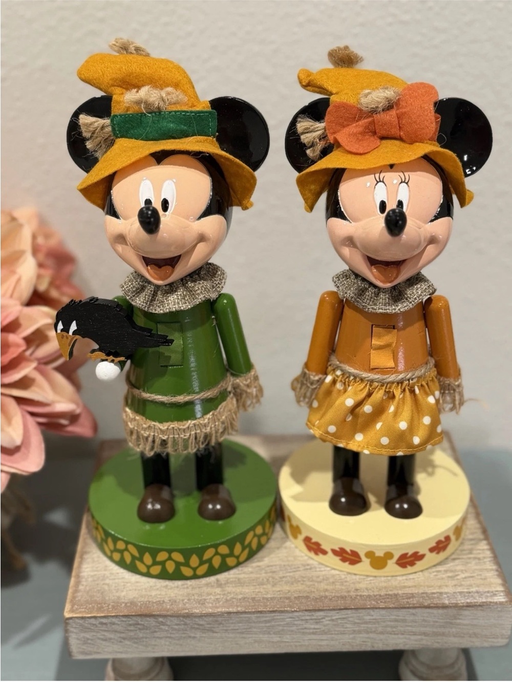 Disney Thanksgiving Fall Mickey and Minnie Scarecrow Nutcracker Bundle (2)